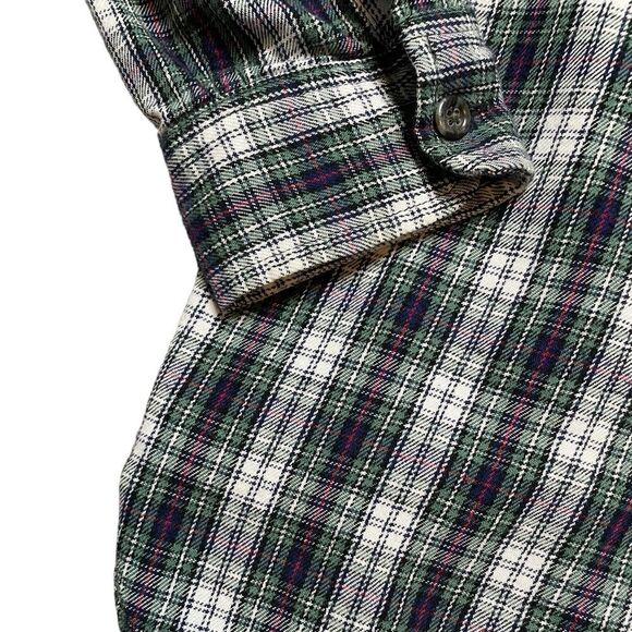 MADEWELL Classic Ex-Boyfriend Shirt Green Plaid Size Medium - Picture 5 of 7